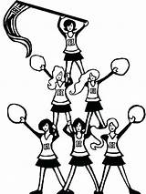 Cheerleader Cheerleading Printable Pyramid Tocolor sketch template