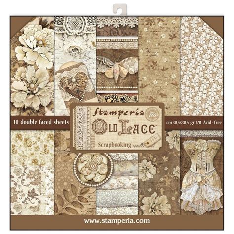 stamperia  lace  scrapbook paper  sheets double etsy