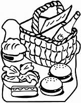 Picnic Coloring Basket Clipart Food Pages Table Blanket Drawing Getdrawings Clipartmag Getcolorings sketch template