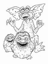 Coloring Gremlins Pages Monsters Villains sketch template