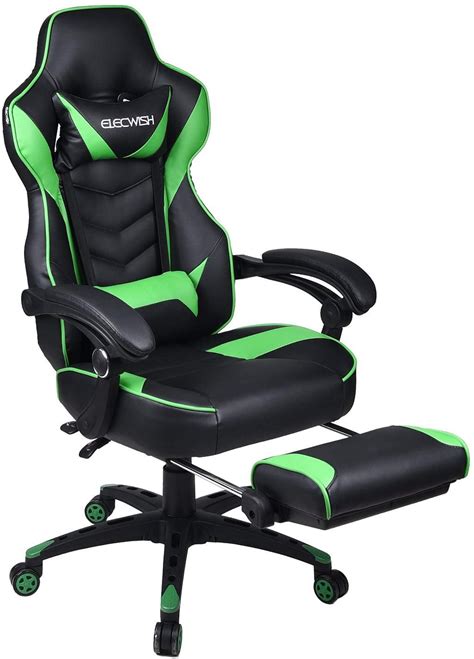 elecwish racing style reclining gaming chair high  large size ergonomic adjustable swivel