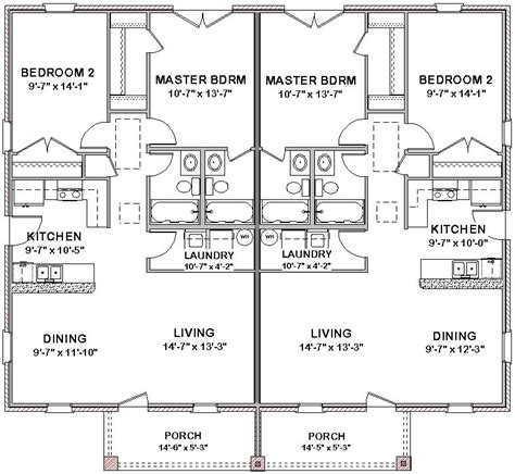 duplex blueprints  bedroom home design ideas