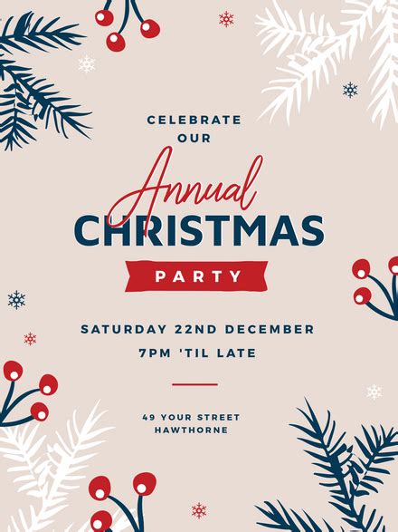 annual christmas party template  border  festive elements