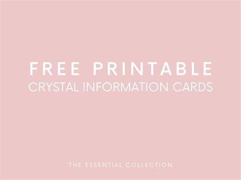 printable crystal information cards instant