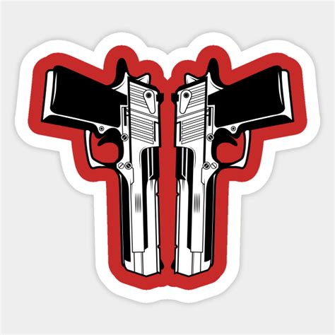 dual pistols guns sticker teepublic