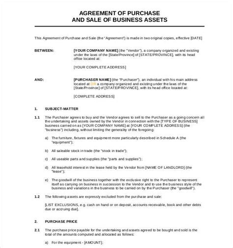 sample business sale agreement templates   ms word