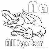 Alligator Coloring Pages Cute Baby Color Printable Drawing Crocodile Kids Getdrawings Getcolorings Paintingvalley Template sketch template