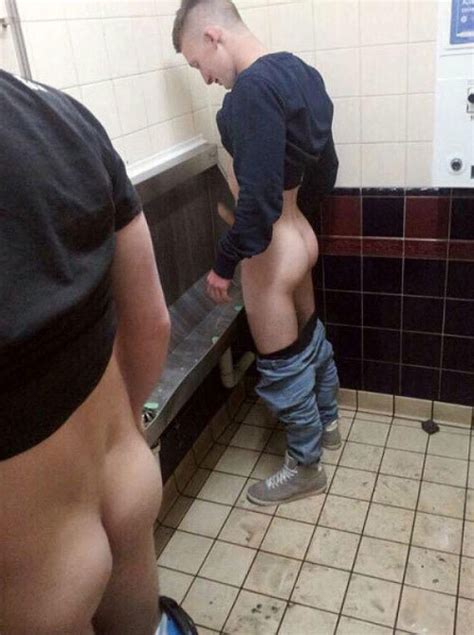straight lads pissing at urinals with pants down my own private locker room