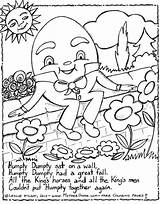 Humpty Dumpty Nursery Rhymes Rhyme Colouring Printable sketch template