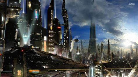 futuristic city fantasy wallpaper  fanpop