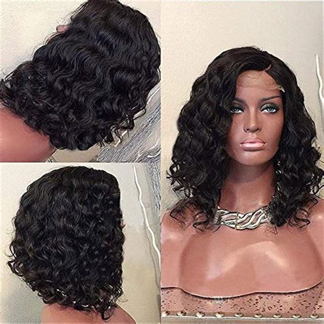 amazoncom glueless lace front wigs brazilian virgin human hair wigs full lace short bob wigs