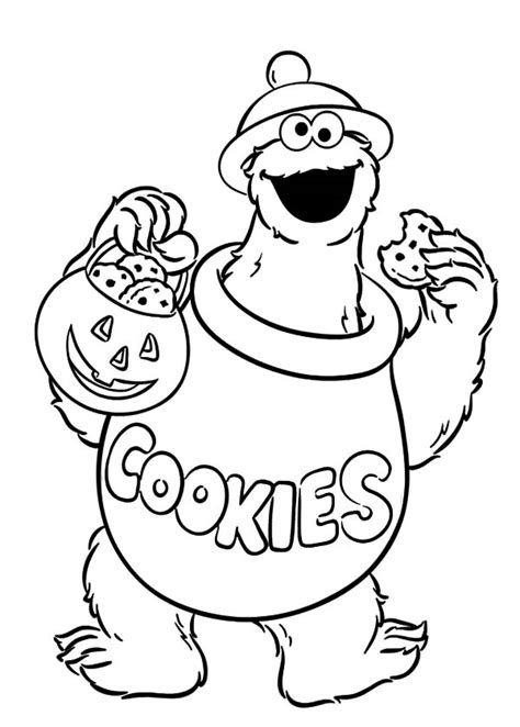 halloween cookie monster coloring pages coloring sky