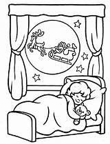 Noite Durmiendo Dormindo Colorat Craciun Trineo Planse Copii Colorir P16 Coloriage Natale Imprimir Sinos Père Attendant Dort Garçon Petit Velas sketch template