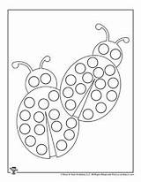 Dot Coloring Spring Printable Pages Lady Do Kids Bugs Marker sketch template
