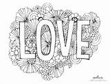 Coloring Valentine Pages Printable Word Hallmark Blooms Flower sketch template