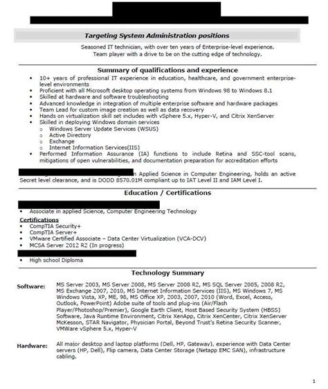 feedback  updated resume requested rsysadminresumes