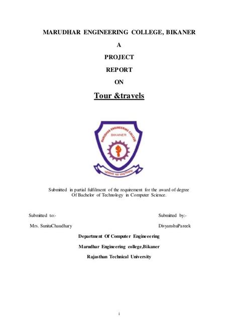major project report front page certificate  acknowledgement format