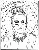 Coloring Pages Bader Ruth Ginsburg Rbg Supreme Women Court Adult Eleanor Roosevelt Printable Feminist History Sheets Justice Colouring Drawing Color sketch template