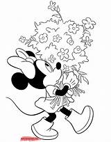 Minnie Coloring Mouse Pages Flowers Carrying Funstuff Disneyclips sketch template