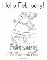February Coloring Hello Pages Print Printable Sheets Kids Twistynoodle Colors Size Built California Usa Choose Board sketch template