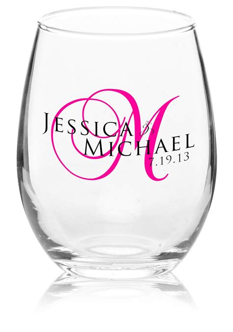 personalized  oz arc stemless wine glasses  discountmugs wedding wine glasses