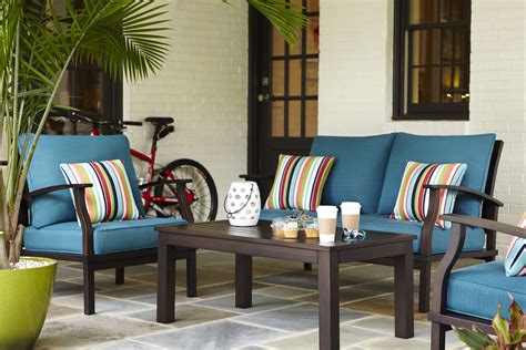 love  bright colors   allen roth patio set white furniture living room