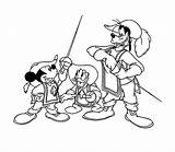 Coloring Pages Musketeers Three Mickey Musketeer Mouse Goofy Donald Coloringpages1001 Cartoons Color Print Popular sketch template