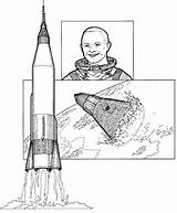 Glenn John Coloring Pages Space Travel Cool Fun Kids Caption sketch template
