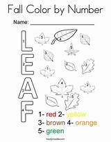 Fall Coloring Number Color Pages Worksheets Numbers Books Twisty Noodle Autumn Mini Leaves Sheets Print Printable Twistynoodle Book Cursive Favorites sketch template