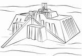 Ziggurat Ur Mesopotamia Zigurat Colorear Disegno Magno Alejandro Colouring sketch template