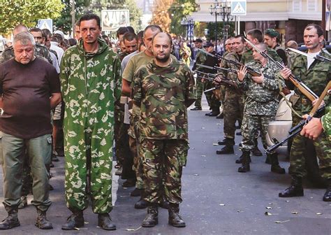 Rebels Parade Captured Ukrainian Soldiers In East