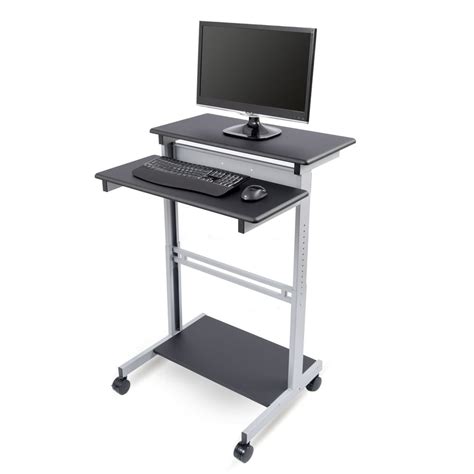 stand  desk store rolling adjustable height  tier standing desk