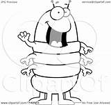 Centipede Waving Clipart Cartoon Outlined Coloring Vector Thoman Cory Royalty sketch template