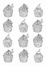 Cupcakes Coloriage Colorare Warhol Adult Adulti Celine Justcolor Malbuch Erwachsene Adultos Eat Coloriages sketch template
