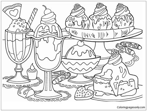 designer desserts coloring pages png  file