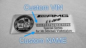 mercedes benz amg style chrome special edition vin plate badge emblem sticker ebay