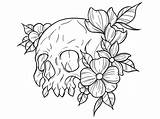 Flash Floral Drawings Skulls Outline Lineart Sketches Tatuaje Lucrezia Designpacker sketch template