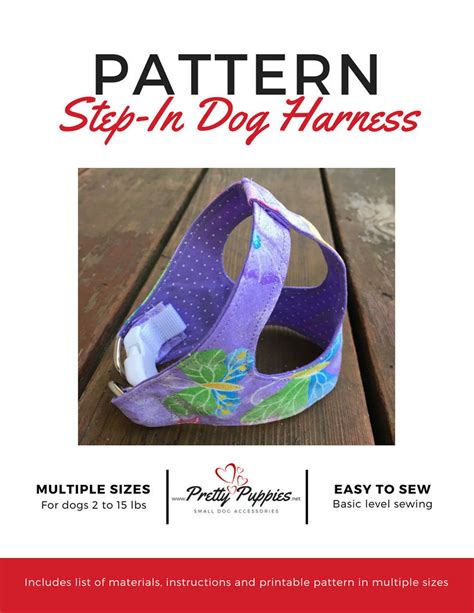 pattern   step  dog harness  sizes etsy dog