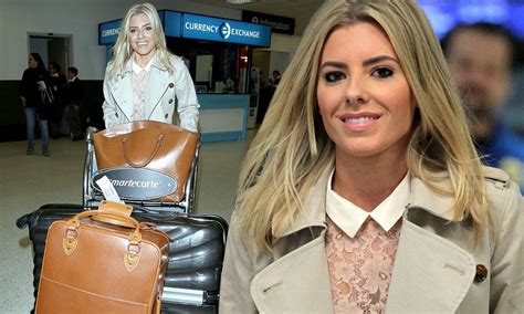 mollie king totes a haul of tan leather luggage through lax but forgets her own aspinal piece