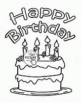 Birthday Coloring Pages Happy Kids 4th Card Cake Color Printables Wuppsy Printable Cards Holiday Cakes sketch template