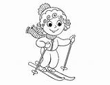Girl Skier Coloring Colorear Coloringcrew sketch template
