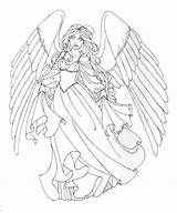 Coloring Angel Pages Detailed Printable Beautiful Adults Color Angels Adult Anime Girl Christmas Drawing Getdrawings Books Skull Print People Book sketch template