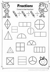 Fractions Color Math Worksheets Coloring Worksheet Grade Kids Basic Kindergarten Sheet Identify Teaching Maths Activities Printable Mathematics Choose Board Equivalent sketch template