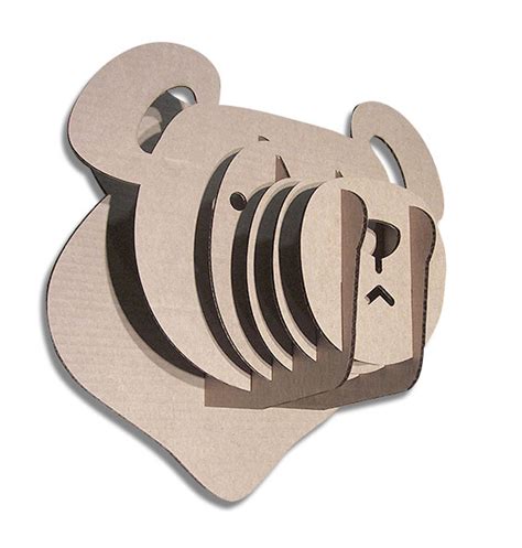 buy vector file  bear cardboard head template