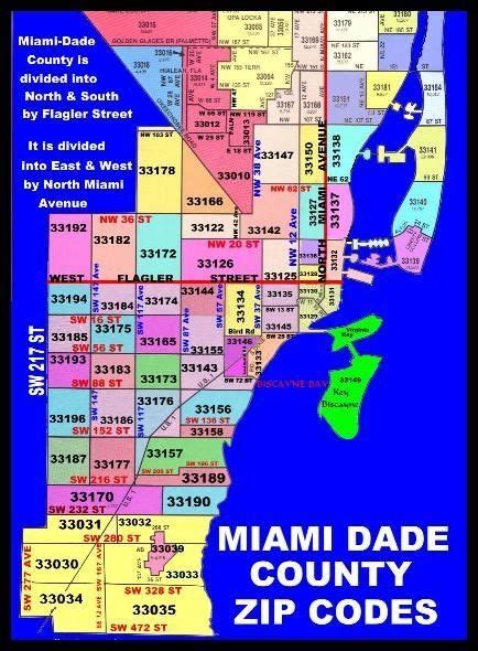 Miami Zip Codes Map Color 2018