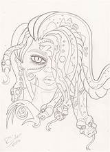 Medusa Beautiful Drawing Getdrawings Head Face sketch template