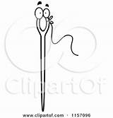 Needle Clipart String Character Cartoon Illustration Cory Thoman Vector Wrought Lamp Tall Iron Street Royalty Outlined Coloring Frisko Rf Clip sketch template