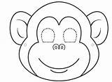 Monkey Mask Animal Face Template Clipart Coloring Craft Masks Drawing Printable Lion Pages Kids Carnival Colouring Paper Templates Faces Learn sketch template
