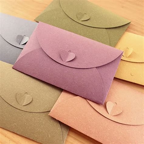 love envelope candy color smple brown paper envelop post card kraft