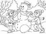 Snowman Building Categories Coloring sketch template